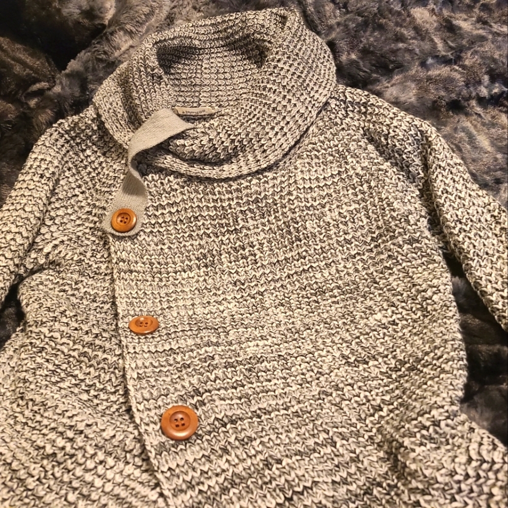 Button down cowl neck sweater